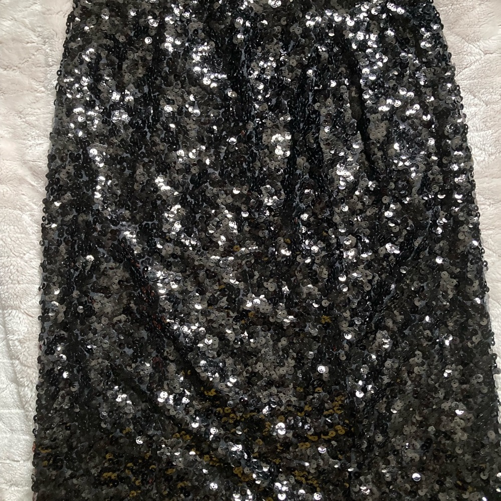 Sequin Black Skirt M